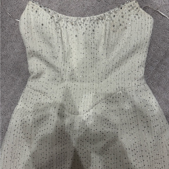 Meshki Dresses & Skirts - Meshki White and Silver Embellished Wedding Dress